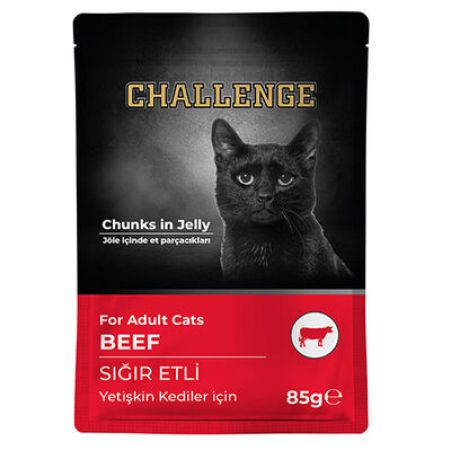 Challenge Pouch Sığır Etli Yetişkin Kedi Yaş Maması 85 Gr