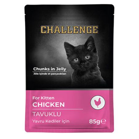 Challenge Pouch Kitten Tavuklu Yavru Kedi Yaş Maması 85 Gr