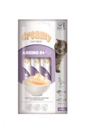 M-Pets Creamy Ageing 6+ Ördekli Somonlu ve Tuna Balıklı Kedi Ödülü 4x15 Gr