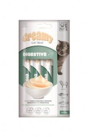 M-Pets Creamy Digestive Kuzulu Somonlu ve Tuna Balıklı Kedi Ödülü 4x15 Gr