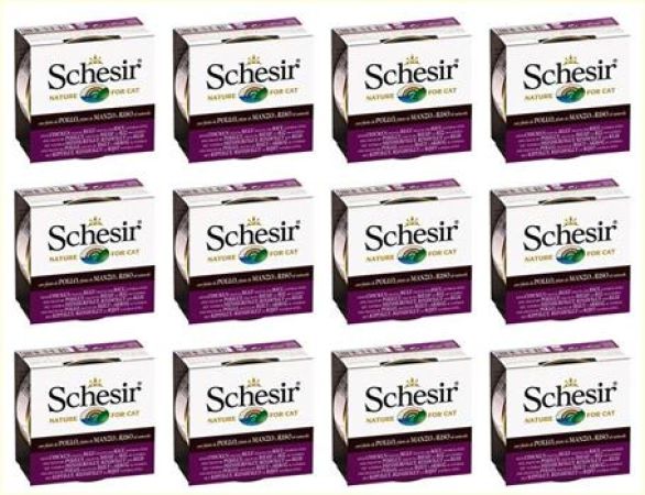 Schesir Tavuklu, Sigir Ve Pirinçli Yetiskin Kedi Yas Mamasi 85gr*12 Adet