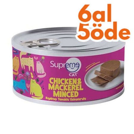 Supreme Tavuk Etli ve Uskumru Kıyılmış Kedi Yaş Maması 85 Gr - 6 Al 5 Öde