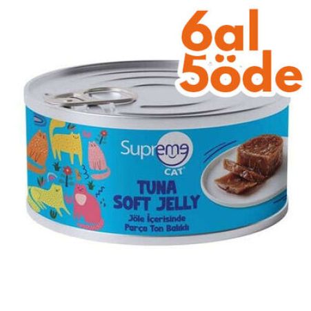 Supreme Ton Balıklı Parça Etli Jöle Kedi Yaş Maması 85 Gr - 6 Al 5 Öde