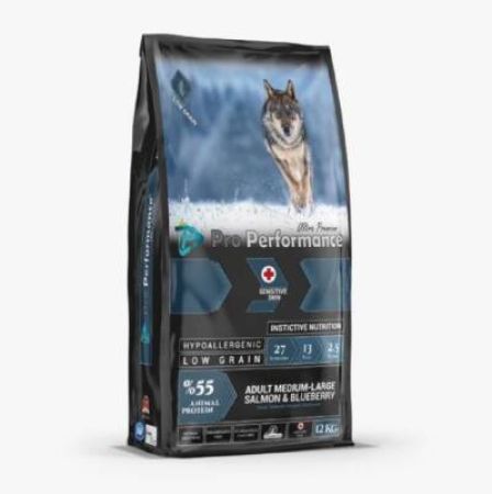 Pro Performance Ultra Premium Orta ve Büyük Irklar İçin Somonlu ve Yaban Mersinli Yetişkin Köpek Maması 12 Kg
