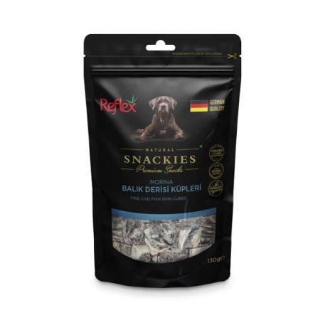 Reflex Snackies Natural Balık Derisi Küpleri Tahılsız Köpek Ödül Maması 130gr