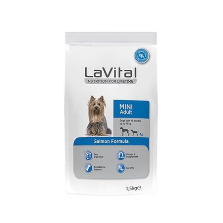 LaVital Küçük Irk Yetişkin Kuru Köpek Maması (Mini Adult) Somonlu 1.5 kg