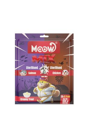 Moow Somonlu & Tavuklu Kısırlaştırılmış Keçi Sütlü Kedi Krema Ödülü 30x12g