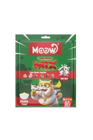 Moow Karışık 6 Lezzetli Çiftlik Serisi Keçi Sütlü Kedi Krema Ödülü 30x12g