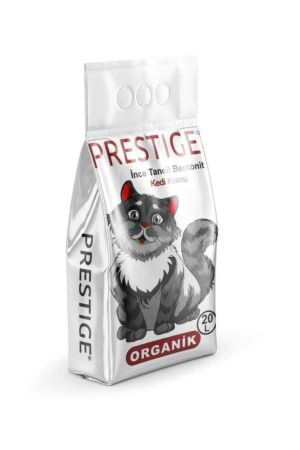 Prestige Doğal Kokusuz Ince Taneli Topaklaşan Bentonit Kedi Kumu 20l