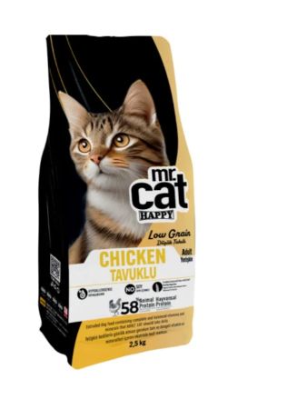 Mr. Cat Happy Low Grain Tavuklu Yetişkin Kedi Maması 2500 G