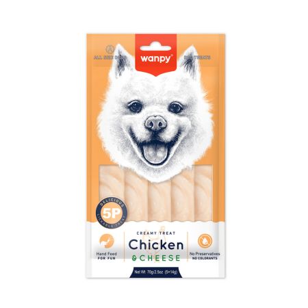 Wanpy Tavuklu Peynirli Krema Köpek Ödülü 5 X14 Gr