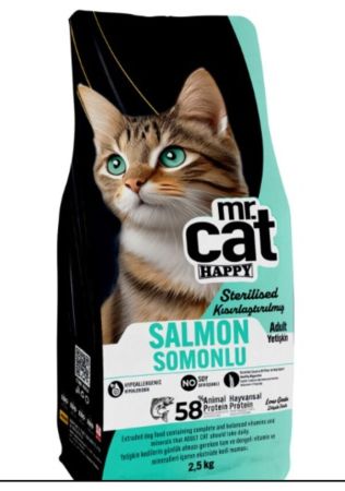 Mr. Cat Happy Kısırlaştırılmış Somonlu Kedi Maması 2500 G