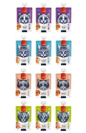 Wanpy 4 Çeşit Karma Kedi Et Ezmesi 90 Gr. X 12 Adet