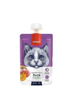 Wanpy Taze Ördekli & Balkabaklı Kedi Et Ezmesi 90 Gr. X 12 Adet