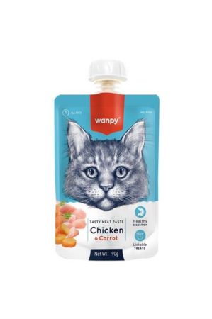 Wanpy Taze Tavuklu & Havuçlu Kedi Et Ezmesi 90 Gr. X 3 Adet