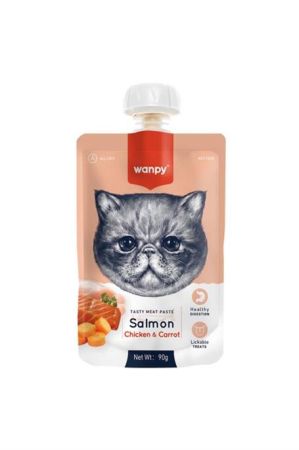 Wanpy Taze Somon & Tavuklu Kedi Et Ezmesi 90 Gr. X 4 Adet
