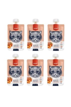 Wanpy Taze Somon & Tavuklu Kedi Et Ezmesi 90 Gr. X 6 Adet