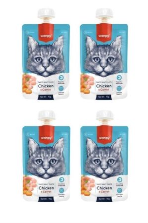 Wanpy Taze Tavuklu & Havuçlu Kedi Et Ezmesi 90 Gr. X 4 Adet