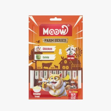 Moow Tavuklu, Kedi Naneli ve Keçi Sütlü Krema Kedi Ödül Maması 6 x 12 gr