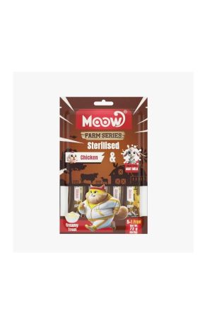 Moow Tavuklu Keçi Sütlü Sterilised Kedi Krema Ödülü 6x12g