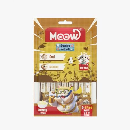 Moow Morina Balıklı ve Keçi Sütlü Krema Kedi Ödül Maması 6 x 12 gr