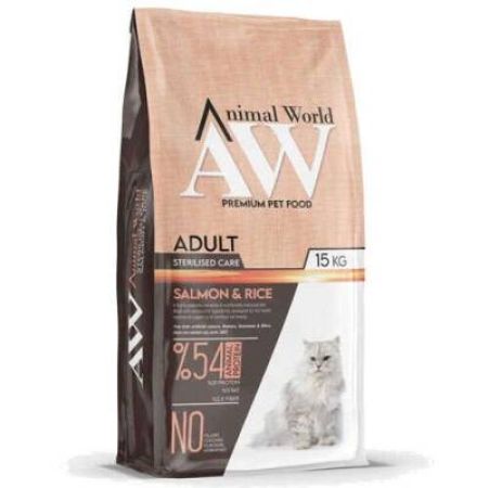 Animal World Somonlu Kısırlaştırılmış Yetişkin Kedi Maması 15 kg