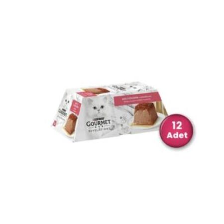 Gourmet Gold Revelations Somon Balıklı Etli Ezme Konserve Kedi Maması 2 X 57 gr 12'li Paket