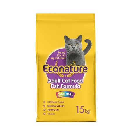 Econature Yetişkin Gurme Kuru Kedi Maması (Adult Cat) Sarı Ambalaj 15 Kg