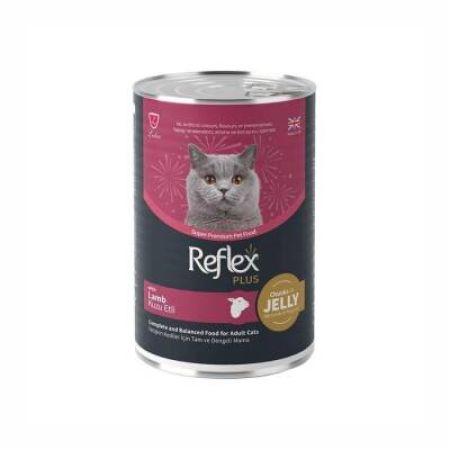 Reflex Plus Jöle İçinde Et Parçacıklı Kuzu Etli Yetişkin Kedi Konservesi 400 Gr