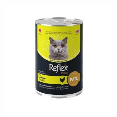 Reflex Plus Pate İçinde Et Parçacıklı Tavuklu Kısırlaştırılmış Kedi Konservesi 395 Gr