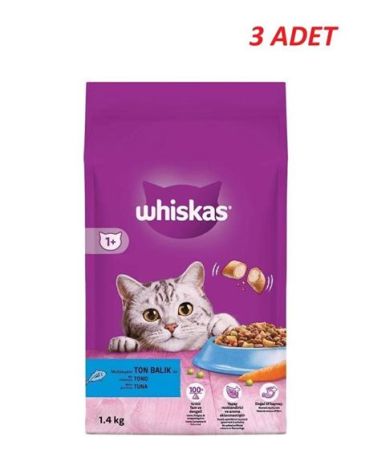 Whiskas Yetişkin Ton Balıklı Kedi Maması 1.4 Kg*3 Adet