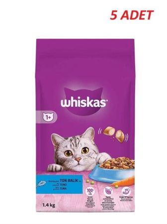 Whiskas Yetişkin Ton Balıklı Kedi Maması 1.4 Kg*5 Adet