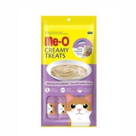 Me-O Creamy Deniz Tarağı ve Ton Balıklı Yetişkin Kedi Ödülü 4x15 Gr