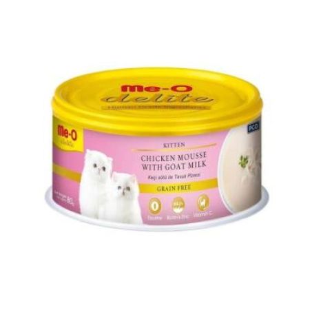 Me-O Delite Püre Keçi Sütlü ve Tavuklu Yavru Kedi Konservesi 80 Gr