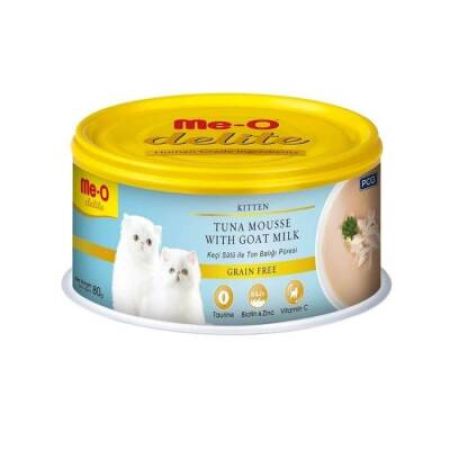 Me-O Delite Püre Keçi Sütlü ve Ton Balıklı Yavru Kedi Konservesi 80 Gr