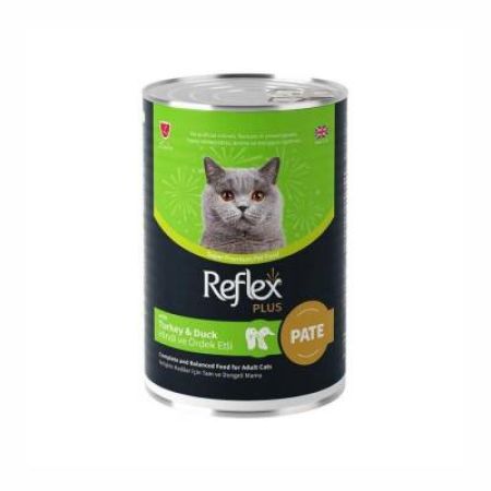Reflex Plus Pate İçinde Et Parçacıklı Hindi Ve Ördek Etli Yetişkin Kedi Konservesi 395 Gr