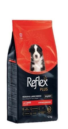 Reflex Plus Kuzu Etli Orta ve Büyük Irk Yavru Köpek Maması 12 Kg