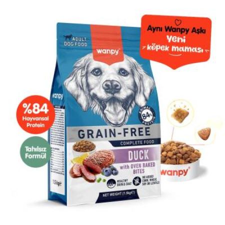 Wanpy Tahılsız Ördekli Yetişkin Köpek Kuru Maması 1,5 kg