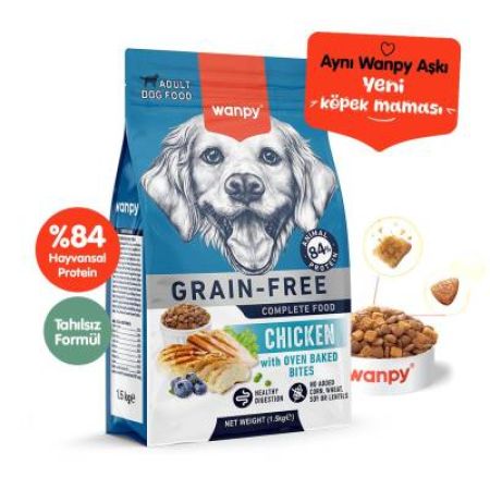 Wanpy Tahılsız Tavuklu Yetişkin Köpek Kuru Maması 1,5 kg