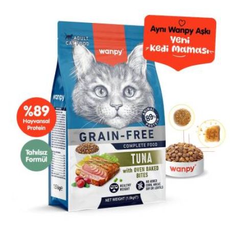 Wanpy Tahılsız Ton Balıklı Yetişkin Kedi Kuru Maması 1,5 kg