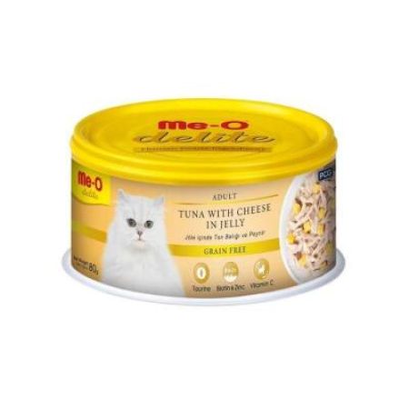 Me-O Delite Jelly Ton Balıklı ve Peynirli Yetişkin Kedi Konservesi 80 Gr