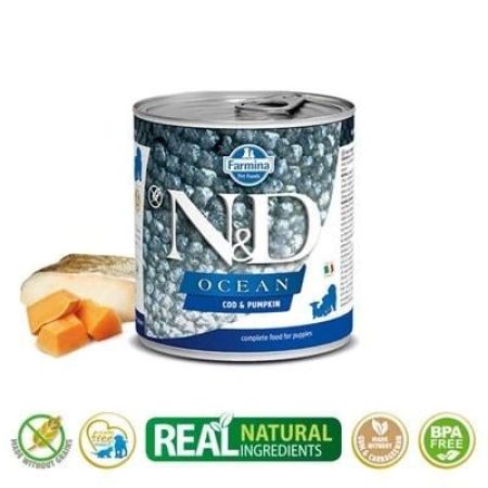 N&D Ocean Balkabaklı Ve Morina Balıklı Tahılsız Yetişkin Köpek Konservesi 285 gr