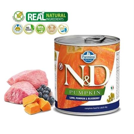 N&D Pumpkin Balkabaklı Ve Kuzulu Yetişkin Köpek Konservesi 285 gr
