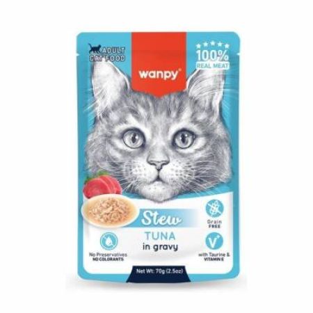 Wanpy Stew Gravy Pocuh Ton Balıklı Yetişkin Yaş Kedi Maması 70 gr