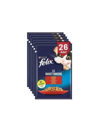 Felix Jöle İçinde Sığır Etli Yetişkin Kedi Konservesi 85 gr X 26 Adet