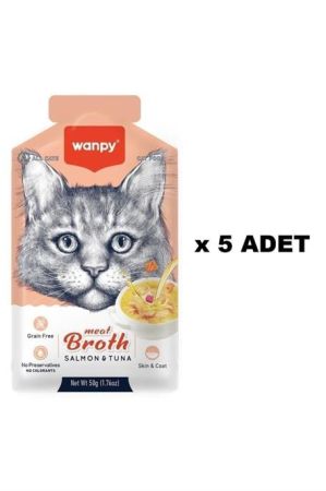 Wanpy Kediler Için Somon & Ton Balığı Eti Çorbası 50g*5 adet