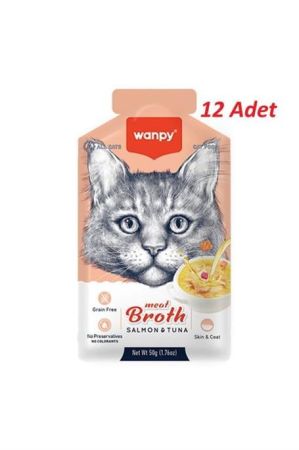 Wanpy Somon & Ton Balığı Etli Kedi Çorbası 50 Gr*12 Adet