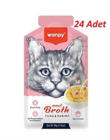 Wanpy Karidesli Ton Balığı Etli Kedi Çorbası 50 Gr*24 Adet