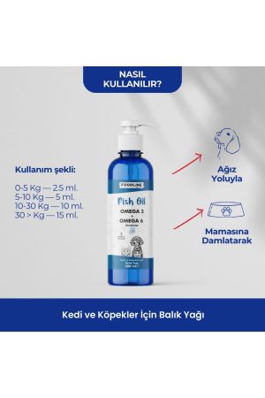Fish Oil 200 Ml|omega 3&6 Içerikli Balık Yağı|kedi Ve Köpekler Için Tüy Ve Genel Sağlık Destekleyici