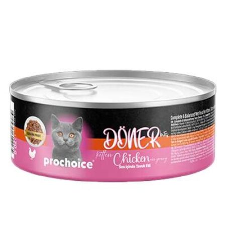 ProChoice DÖNER Bites Kitten Sos İçerisinde Tavuklu Yavru Kedi Yaş Maması 70 Gr